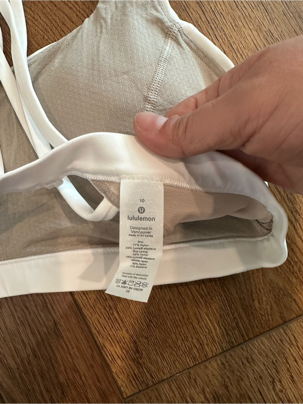 lululemon athletica White Strappy Sports Bra with Crisscross Back - Picture 3 of 3